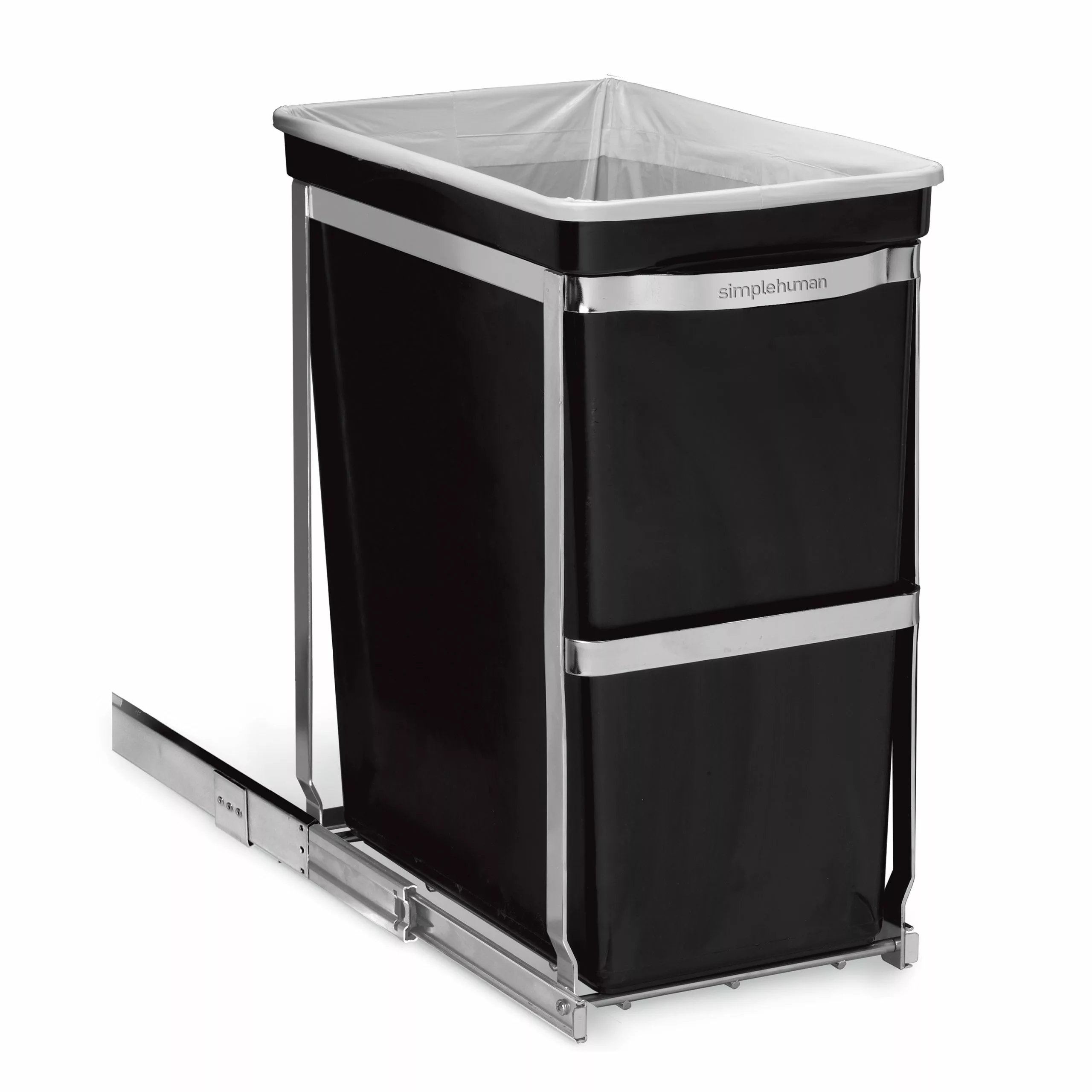 simplehuman Trash Cans 30-Liter Black Plastic Trash Can 2 simplehuman Trash Cans 30-Liter Black Plastic Trash Can