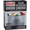 Contractor's Choice Trash Bags Contractor 40-Pack 55-Gallon Clear Outdoor Plastic Construction Trash Bag -Cleaning Supplies Sales Shop 00457483