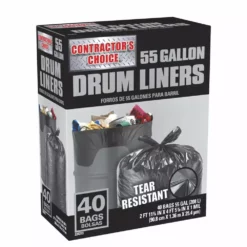 Contractor's Choice Trash Bags Contractor 40-Pack 55-Gallon Black Outdoor Plastic Construction Trash Bag