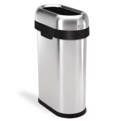 simplehuman Trash Cans 50-Liter Brushed Stainless Steel Steel Touchless Trash Can with Lid