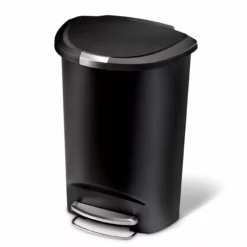 simplehuman Trash Cans 50-Liter Black Plastic Trash Can with Lid