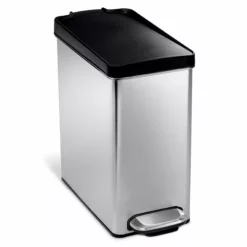 simplehuman Trash Cans 10-Liter Brushed Stainless Steel Metal Touchless Trash Can with Lid