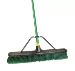 Quickie BULLDOZER Brooms 24-in Poly Fiber Push to Center Push Broom