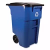 Rubbermaid Commercial Products Recycling Bins 50-Gallon Blue Commercial Outdoor Recycling Bin -Cleaning Supplies Sales Shop 04362321