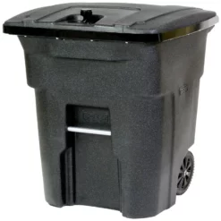 Toter Trash Cans Trash Can 64-Gallon Blackstone Plastic Wheeled Trash Can with Lid