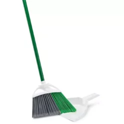 Libman Brooms 11.38-in Poly Fiber Angle with Dustpan Upright Broom