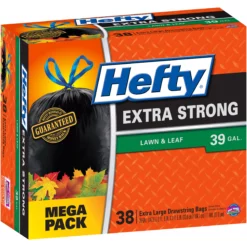 Hefty Trash Bags 38-Pack 39-Gallon Black Outdoor Plastic Leaf Trash Bag