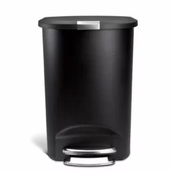 simplehuman Trash Cans 50-Liter Black Plastic Trash Can with Lid -Cleaning Supplies Sales Shop 04860806 scaled