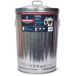 Behrens Trash Cans 20-Gallon Galvanized Steel Trash Can with Lid