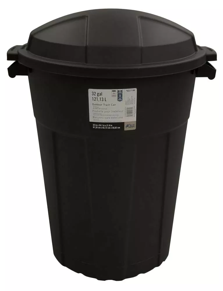 Creative Plastic Concepts Trash Cans Blue Hawk 32-Gallon Black Plastic Trash Can with Lid 6 Creative Plastic Concepts Trash Cans Blue Hawk 32-Gallon Black Plastic Trash Can with Lid - Image 4