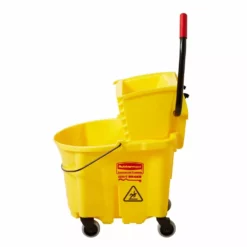 Rubbermaid Commercial Products Mop Wringer Buckets WaveBrake 35-Quart Commercial Mop Wringer Bucket with Wheels