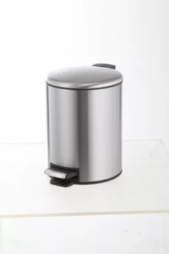 Style Selections Trash Cans 5-Liter Stainless Steel Steel Commercial Trash Can with Lid