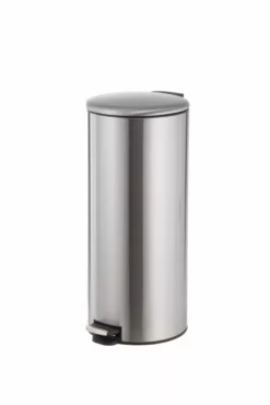 Style Selections Trash Cans 30-Liter Stainless Steel Steel Commercial Trash Can with Lid