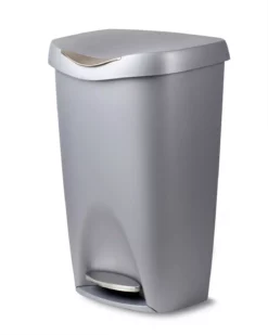 Umbra Trash Cans Cans 50-Liter Nickel Plastic Trash Can with Lid
