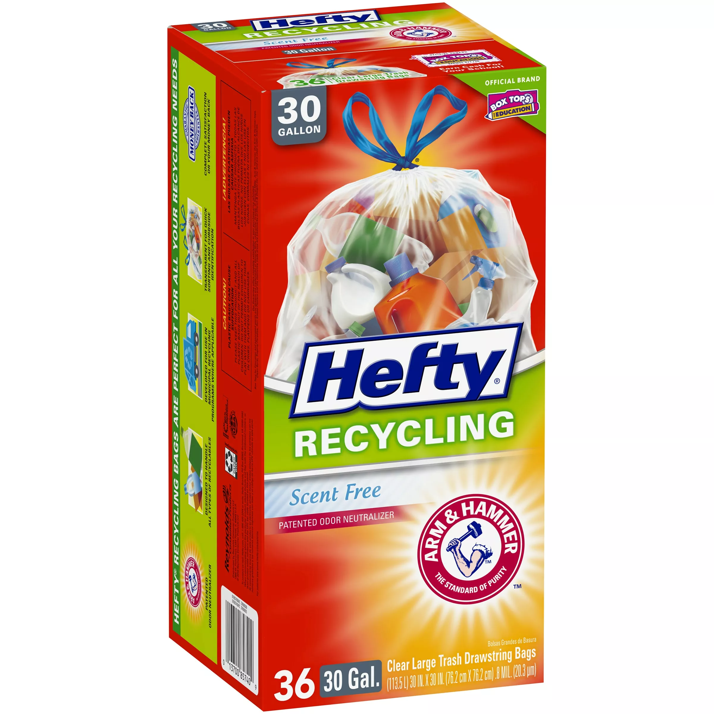 Hefty Trash Bags 36-Pack 30-Gallon Clear Outdoor Plastic Recycling Trash Bag 3 Hefty Trash Bags 36-Pack 30-Gallon Clear Outdoor Plastic Recycling Trash Bag