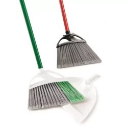 Libman Brooms 13.75-in Poly Fiber Angle with Dustpan Upright Broom