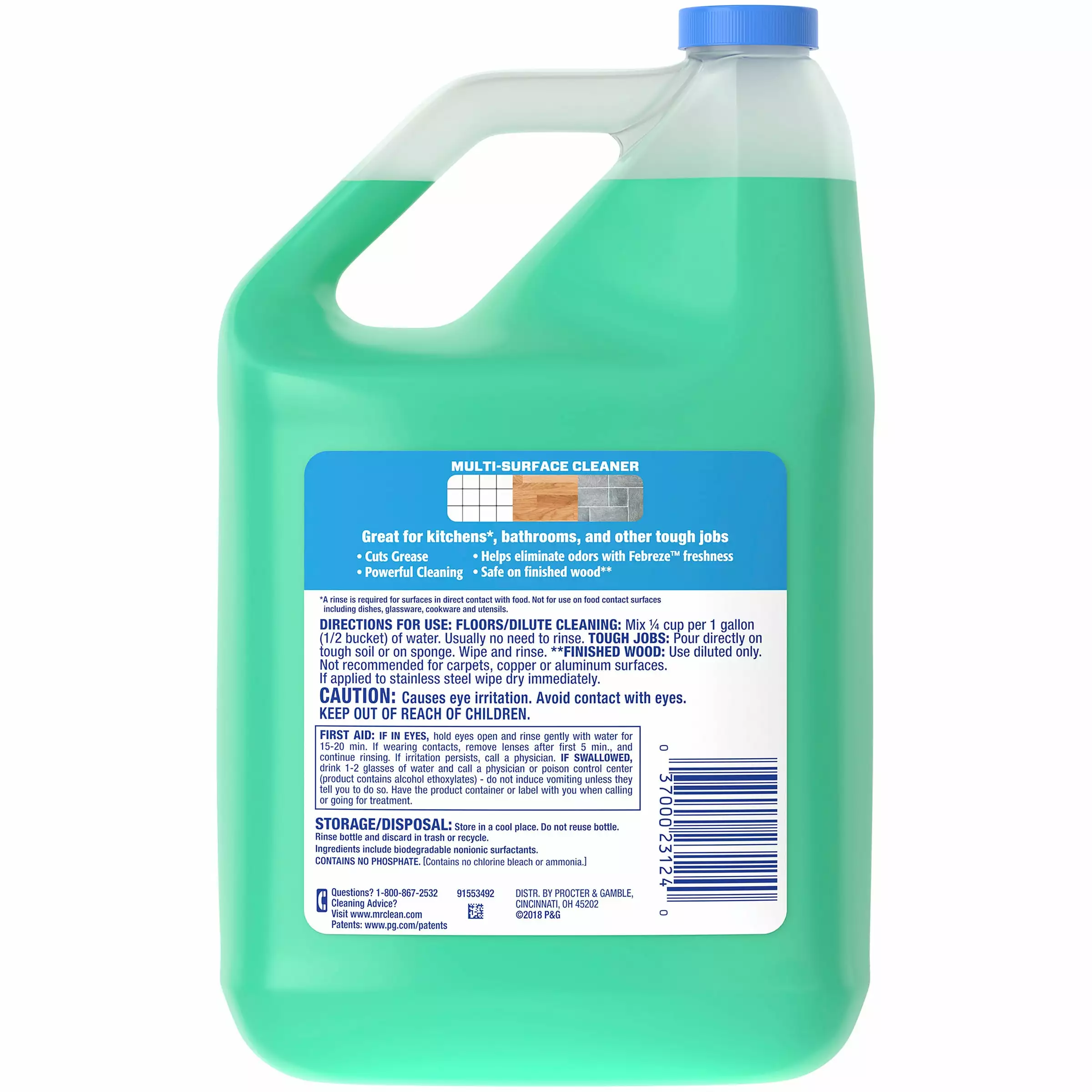 Mr. Clean All-Purpose Cleaners Multi-surface with Febreze 128-fl oz Meadows and Rain Disinfectant Liquid All-Purpose Cleaner 5 Mr. Clean All-Purpose Cleaners Multi-surface with Febreze 128-fl oz Meadows and Rain Disinfectant Liquid All-Purpose Cleaner - Image 3