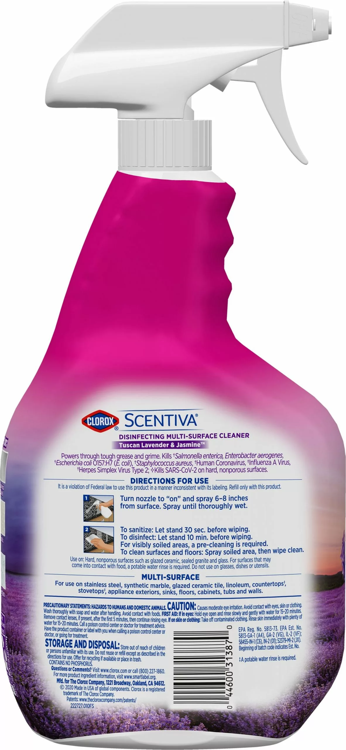 Clorox All-Purpose Cleaners Scentiva 32-fl oz Tuscan Lavender and Jasmine Disinfectant Liquid All-Purpose Cleaner 4 Clorox All-Purpose Cleaners Scentiva 32-fl oz Tuscan Lavender and Jasmine Disinfectant Liquid All-Purpose Cleaner - Image 2