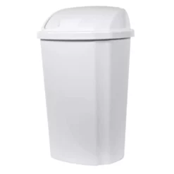 Hefty Trash Cans 13.5-Gallon White Plastic Trash Can with Lid 11 Hefty Trash Cans 13.5-Gallon White Plastic Trash Can with Lid -Cleaning Supplies Sales Shop 09464494