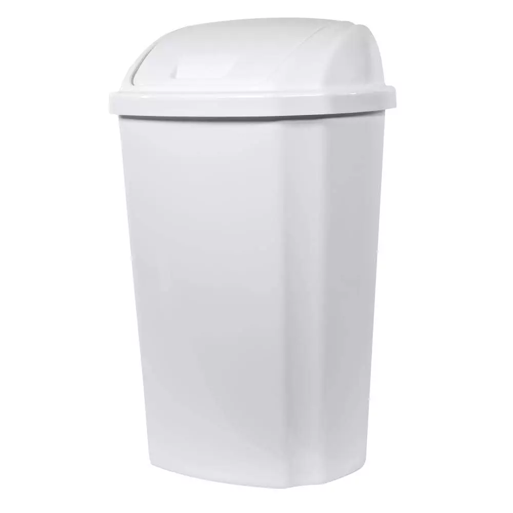 Hefty Trash Cans 13.5-Gallon White Plastic Trash Can with Lid 7 Hefty Trash Cans 13.5-Gallon White Plastic Trash Can with Lid - Image 5