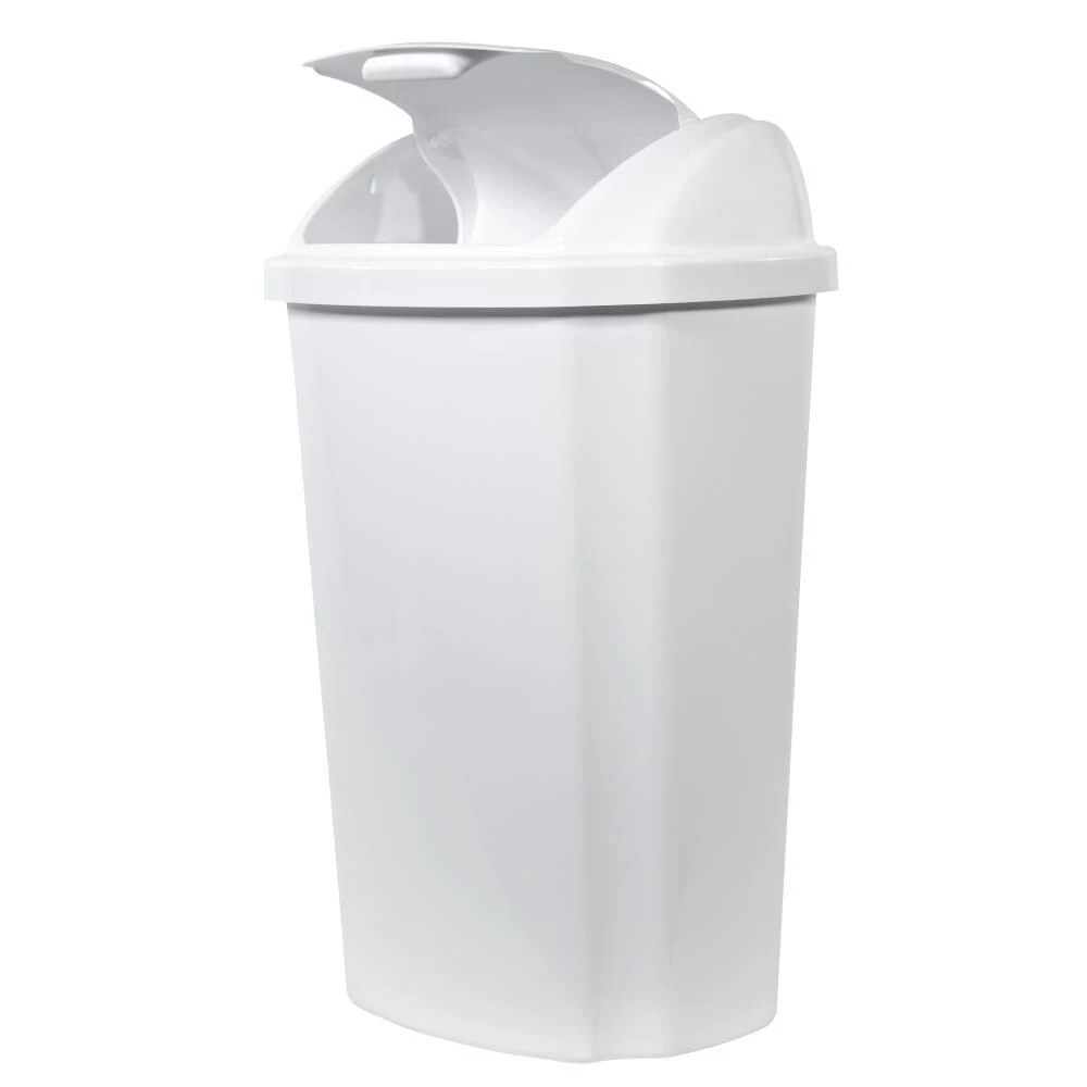 Hefty Trash Cans 13.5-Gallon White Plastic Trash Can with Lid 5 Hefty Trash Cans 13.5-Gallon White Plastic Trash Can with Lid - Image 3
