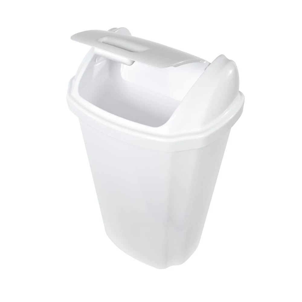 Hefty Trash Cans 13.5-Gallon White Plastic Trash Can with Lid 4 Hefty Trash Cans 13.5-Gallon White Plastic Trash Can with Lid - Image 2