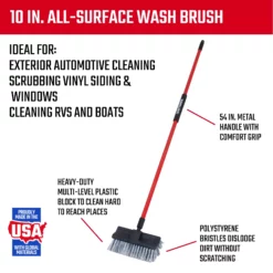 CRAFTSMAN Deck Brushes 10-in Poly Fiber Soft Deck Brush -Cleaning Supplies Sales Shop 09841195