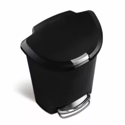 simplehuman Trash Cans 50-Liter Black Plastic Trash Can with Lid -Cleaning Supplies Sales Shop 09891044 scaled