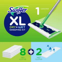 Swiffer Wet Mops Sweeper Dry and Wet XL Sweeping Kit Blend Non-Wringing Flat Wet Mop -Cleaning Supplies Sales Shop 10359971