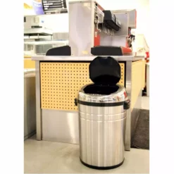 iTouchless Trash Cans 18-Gallon Stainless Steel Metal Touchless Trash Can with Lid -Cleaning Supplies Sales Shop 10421260