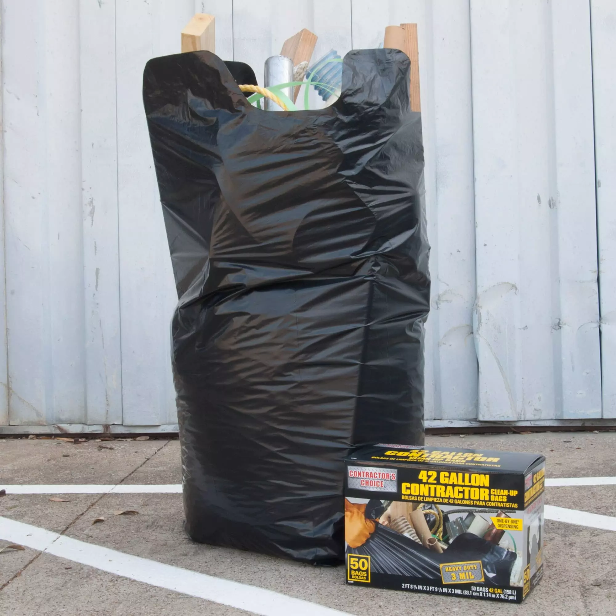 Contractor's Choice Trash Bags Contractor 50-Pack 42-Gallon Black Outdoor Plastic Construction Trash Bag 4 Contractor's Choice Trash Bags Contractor 50-Pack 42-Gallon Black Outdoor Plastic Construction Trash Bag - Image 3