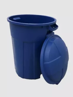 Blue Hawk Recycling Bins 32-Gallon Blue Outdoor Recycling Bin