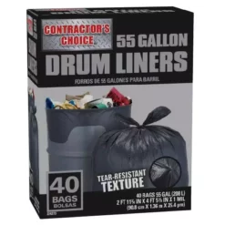 Contractor's Choice Trash Bags Contractor 40-Pack 55-Gallon Black Outdoor Plastic Construction Trash Bag -Cleaning Supplies Sales Shop 13274455