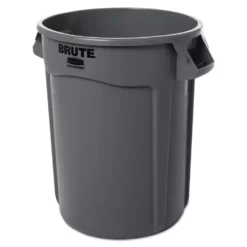 Rubbermaid Commercial Products Trash Cans 32-Gallon Gray Plastic Touchless Trash Can