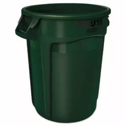 Rubbermaid Commercial Products Trash Cans 32-Gallon Dark Green Plastic Commercial Touchless Trash Can -Cleaning Supplies Sales Shop 13799831