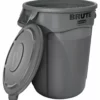 Rubbermaid Commercial Products Trash Cans Brute 44-Gallon Gray Plastic Trash Can with Lid