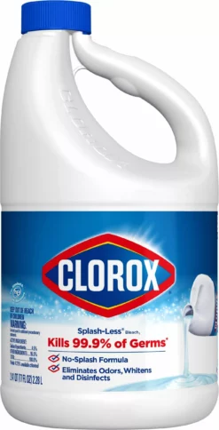 Clorox Splash-Less Liquid Bleach, Regular 77-oz Bottle