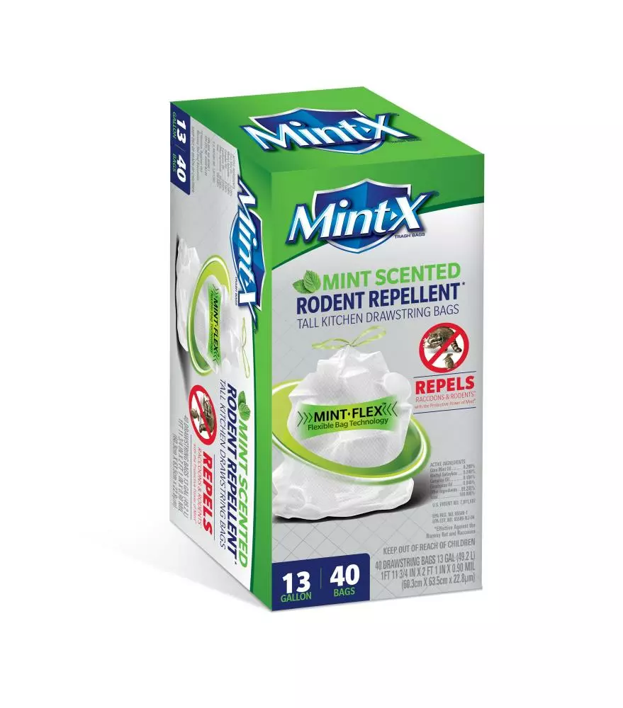 Mint-X Trash Bags 40-Pack 13-Gallon Mint White Plastic Kitchen Trash Bag 3 Mint-X Trash Bags 40-Pack 13-Gallon Mint White Plastic Kitchen Trash Bag