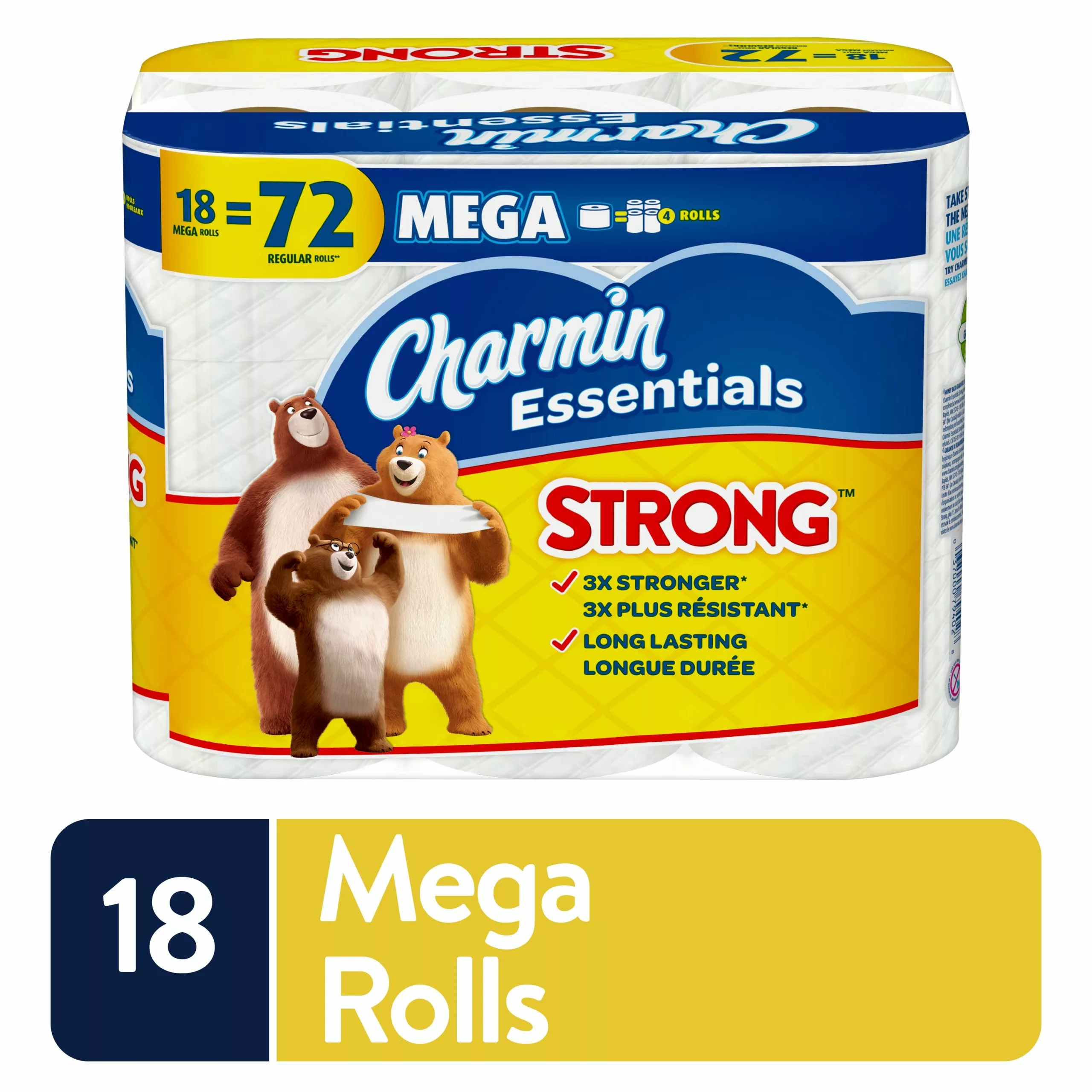 Charmin Essentials Strong Mega-Roll 18-Pack Toilet Paper 3 Charmin Essentials Strong Mega-Roll 18-Pack Toilet Paper