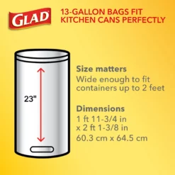 Glad Trash Bags 100-Pack 13-Gallon Fresh Clean Gray Plastic Kitchen Trash Bag -Cleaning Supplies Sales Shop 16021813