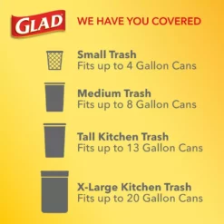 Glad Trash Bags Odor Shield 50-Pack 13-Gallon Gain Original White Polypropylene Kitchen Trash Bag -Cleaning Supplies Sales Shop 16022143