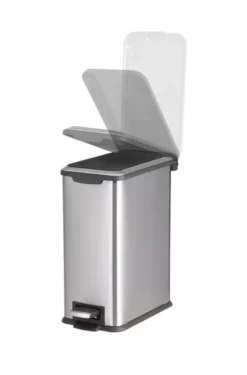 Style Selections Trash Cans 8-Liter Stainless Steel Steel Commercial Trash Can with Lid -Cleaning Supplies Sales Shop 17783454
