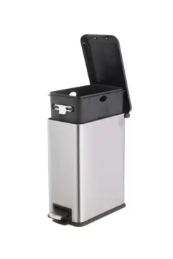 Style Selections Trash Cans 8-Liter Stainless Steel Steel Commercial Trash Can with Lid -Cleaning Supplies Sales Shop 17783455