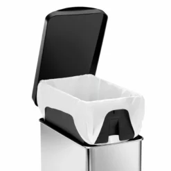 simplehuman Trash Cans 10-Liter Brushed Stainless Steel Metal Touchless Trash Can with Lid -Cleaning Supplies Sales Shop 17906382 scaled