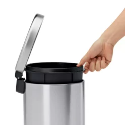 simplehuman Trash Cans 1.2-Gallon Brushed Stainless Steel Touchless Trash Can with Lid -Cleaning Supplies Sales Shop 17906394