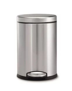 simplehuman Trash Cans 1.2-Gallon Brushed Stainless Steel Touchless Trash Can with Lid -Cleaning Supplies Sales Shop 17906395