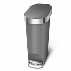 simplehuman Trash Cans 40-Liter Grey Plastic Steel Trash Can with Lid -Cleaning Supplies Sales Shop 17906876 scaled