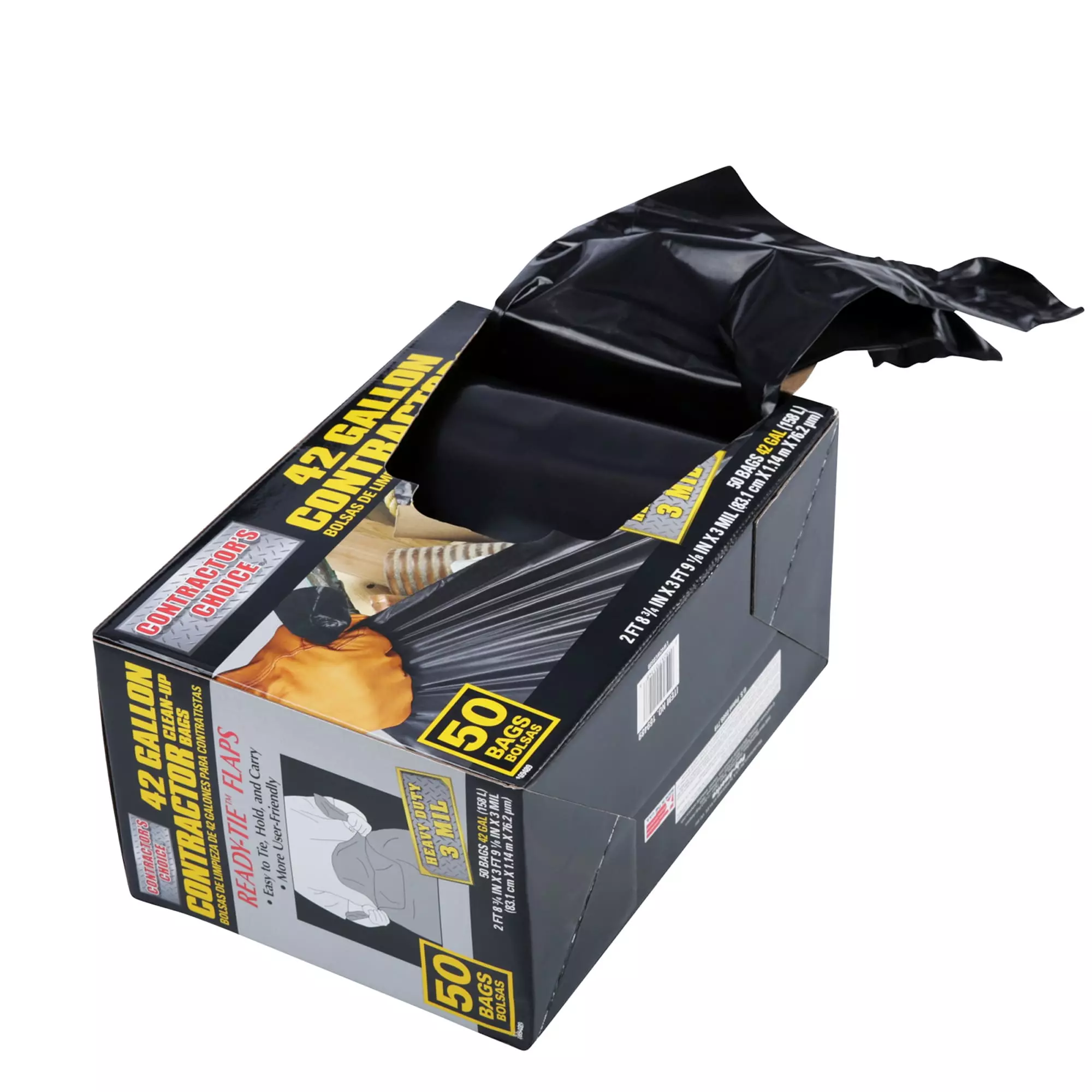 Contractor's Choice Trash Bags Contractor 50-Pack 42-Gallon Black Outdoor Plastic Construction Trash Bag 3 Contractor's Choice Trash Bags Contractor 50-Pack 42-Gallon Black Outdoor Plastic Construction Trash Bag - Image 2