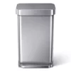 simplehuman Trash Cans 12-Gallon Brushed Stainless Steel Touchless Trash Can with Lid -Cleaning Supplies Sales Shop 40469447