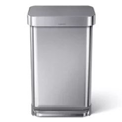 simplehuman Trash Cans 12-Gallon Brushed Stainless Steel Touchless Trash Can with Lid
